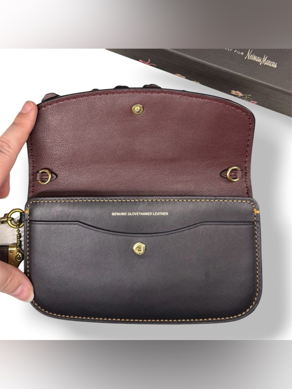 NWT Coach Butterfly Applique Clutch in Black - Style No. 24018B In Box - Picture 6 of 7
